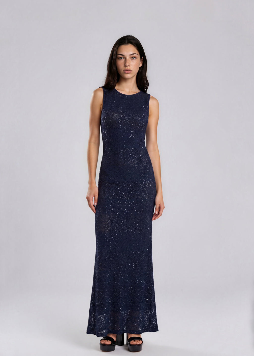 Navy Embellished Gown