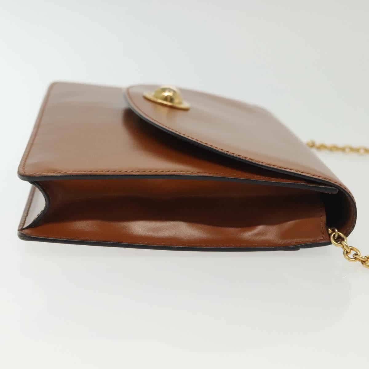 Celine Brown Chain Leather Handbag