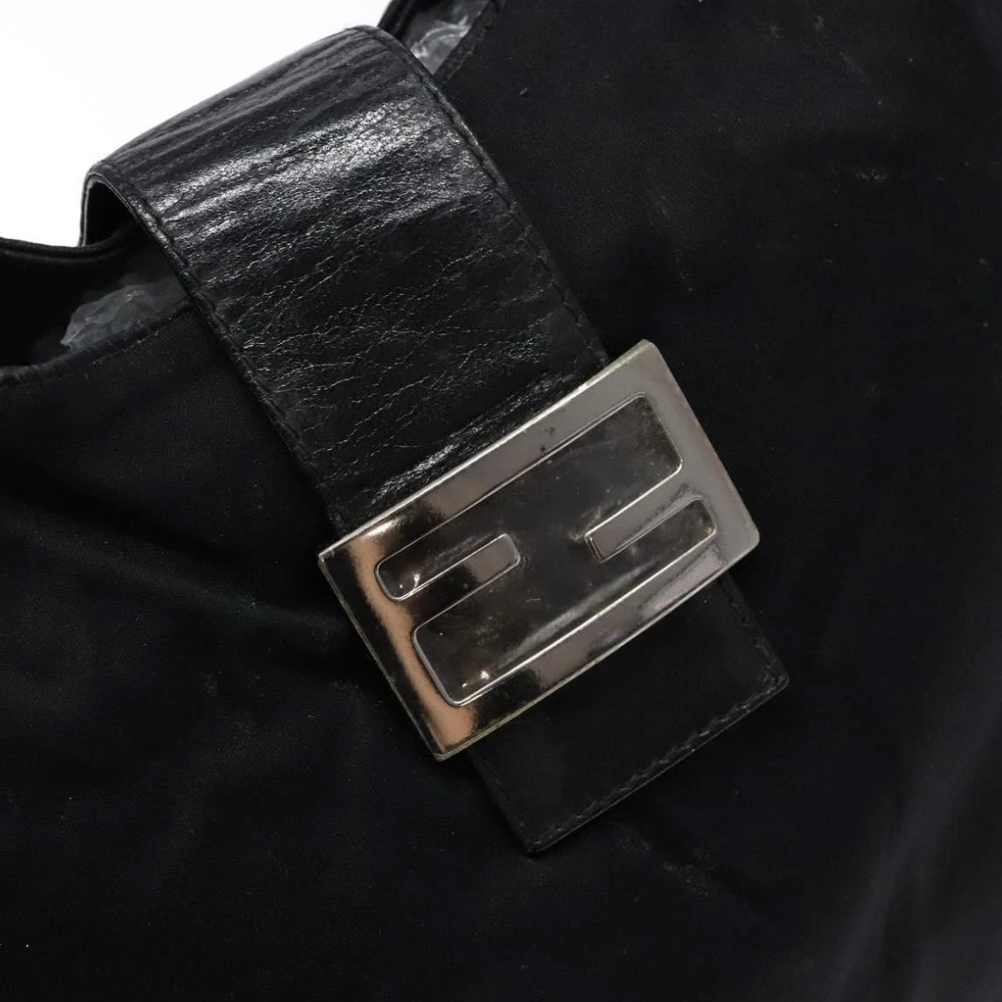 Fendi Black Rounded Baguette