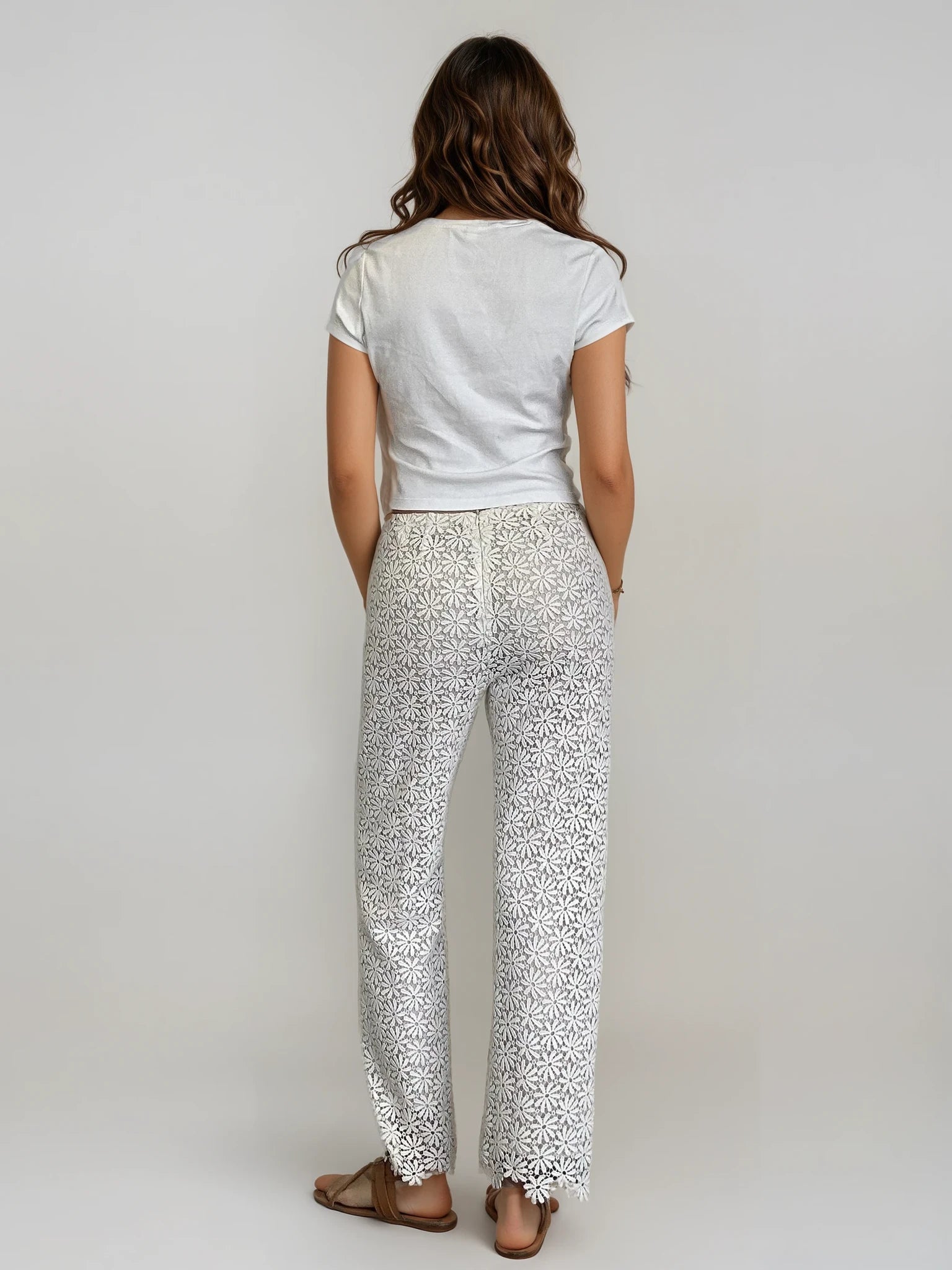 Michael Kors White Flower Pants