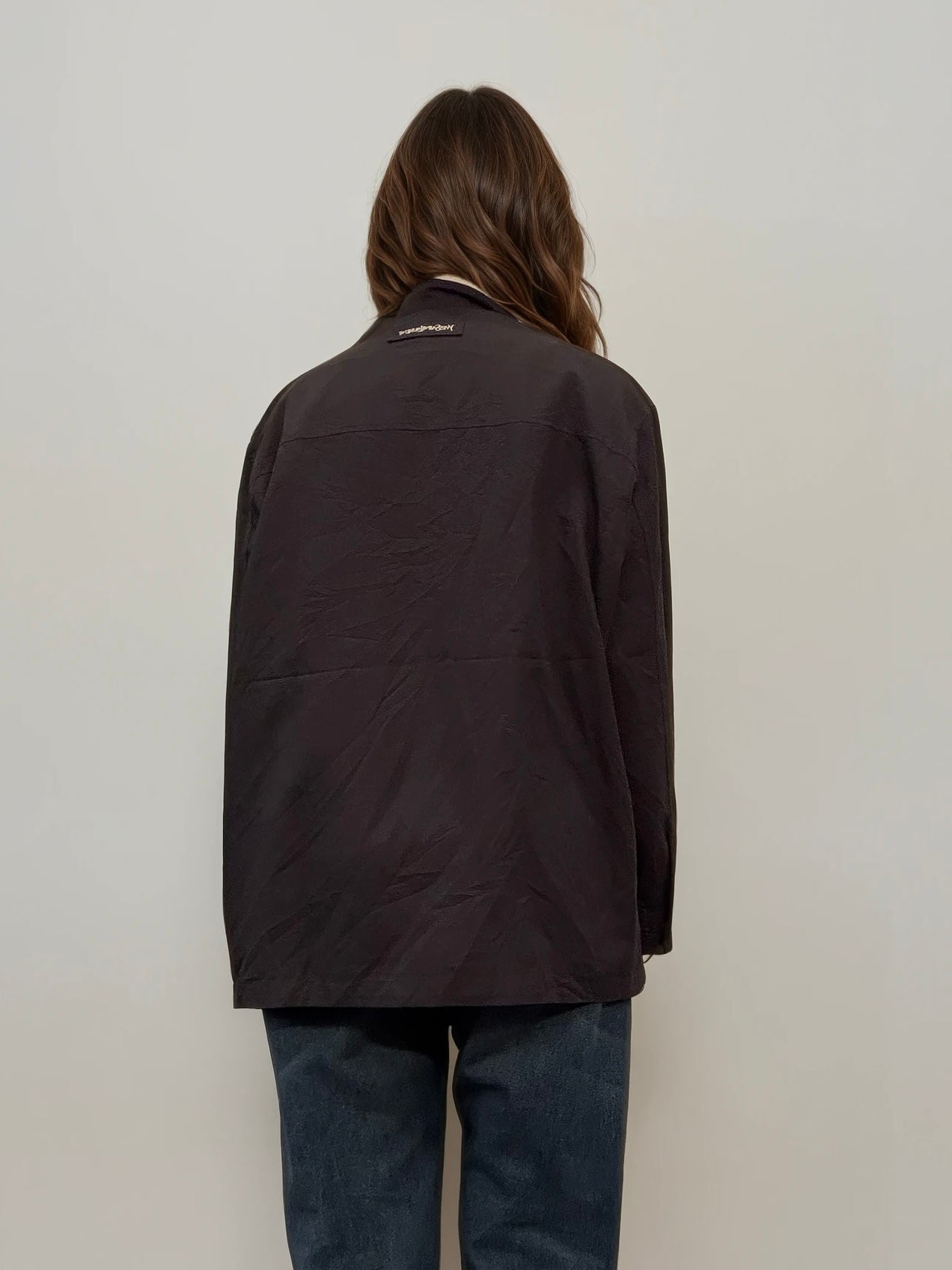 Ysl Black Zip Bomber with Cream Collar