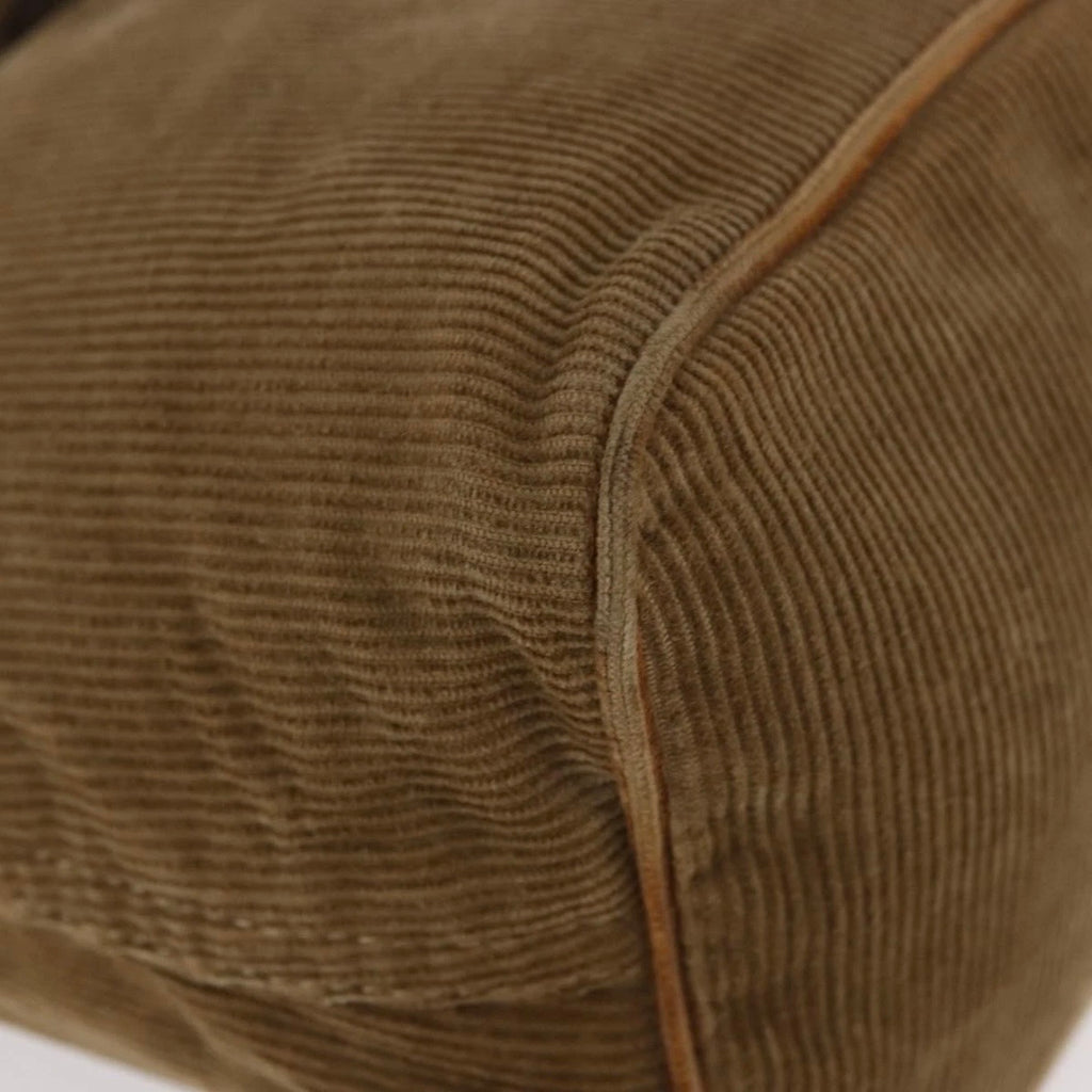 Fendi Tan Corduroy Rounded Baguette