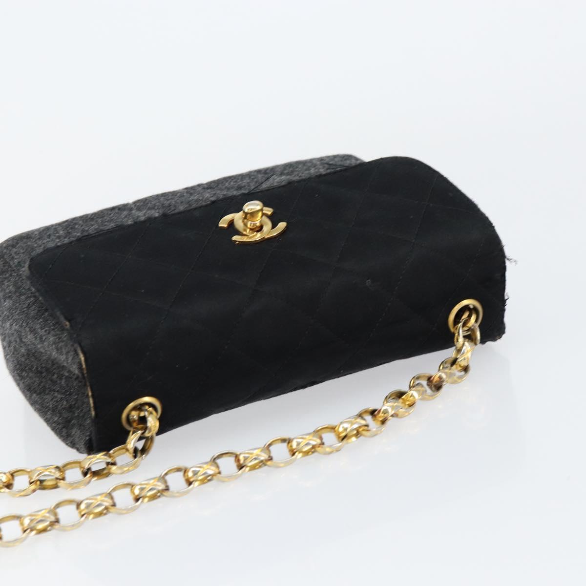 Chanel Grey and Black Flap Bag