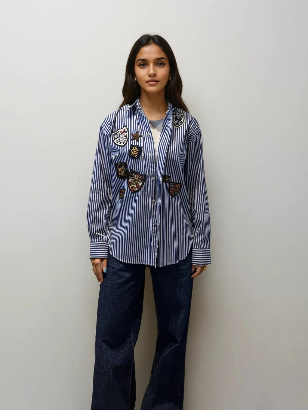 Ralph Lauren Navy Striped Button Down