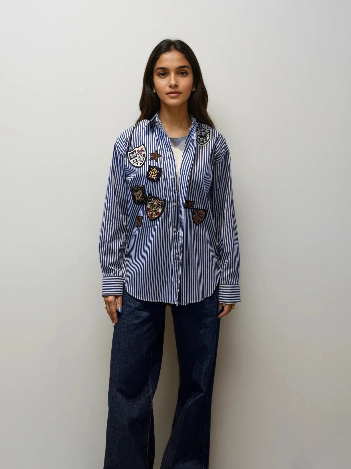 Ralph Lauren Navy Striped Button Down