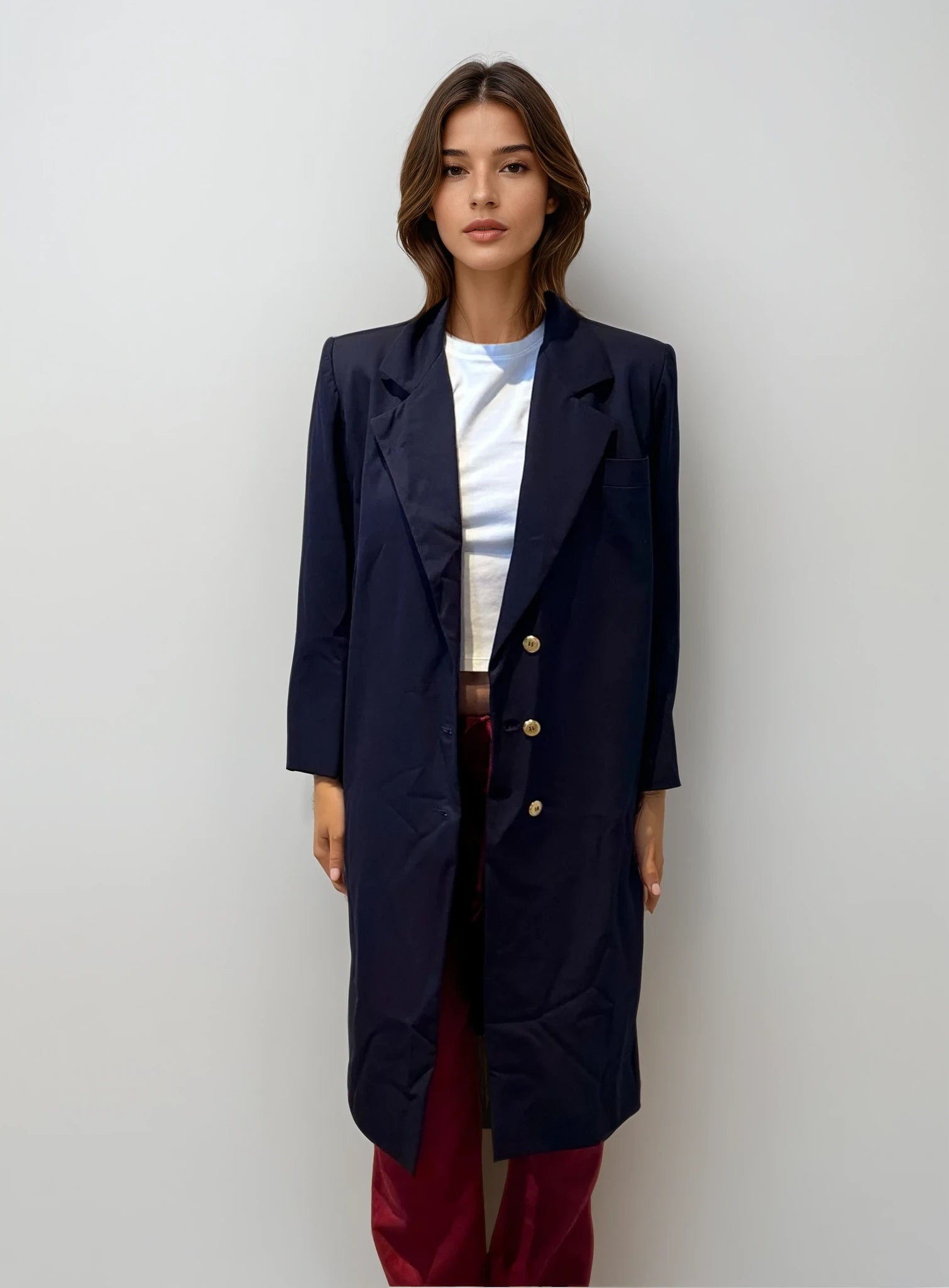 YSL Navy and Gold Coat