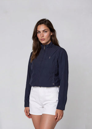YSL Navy Stitch Detail Zip Bomber