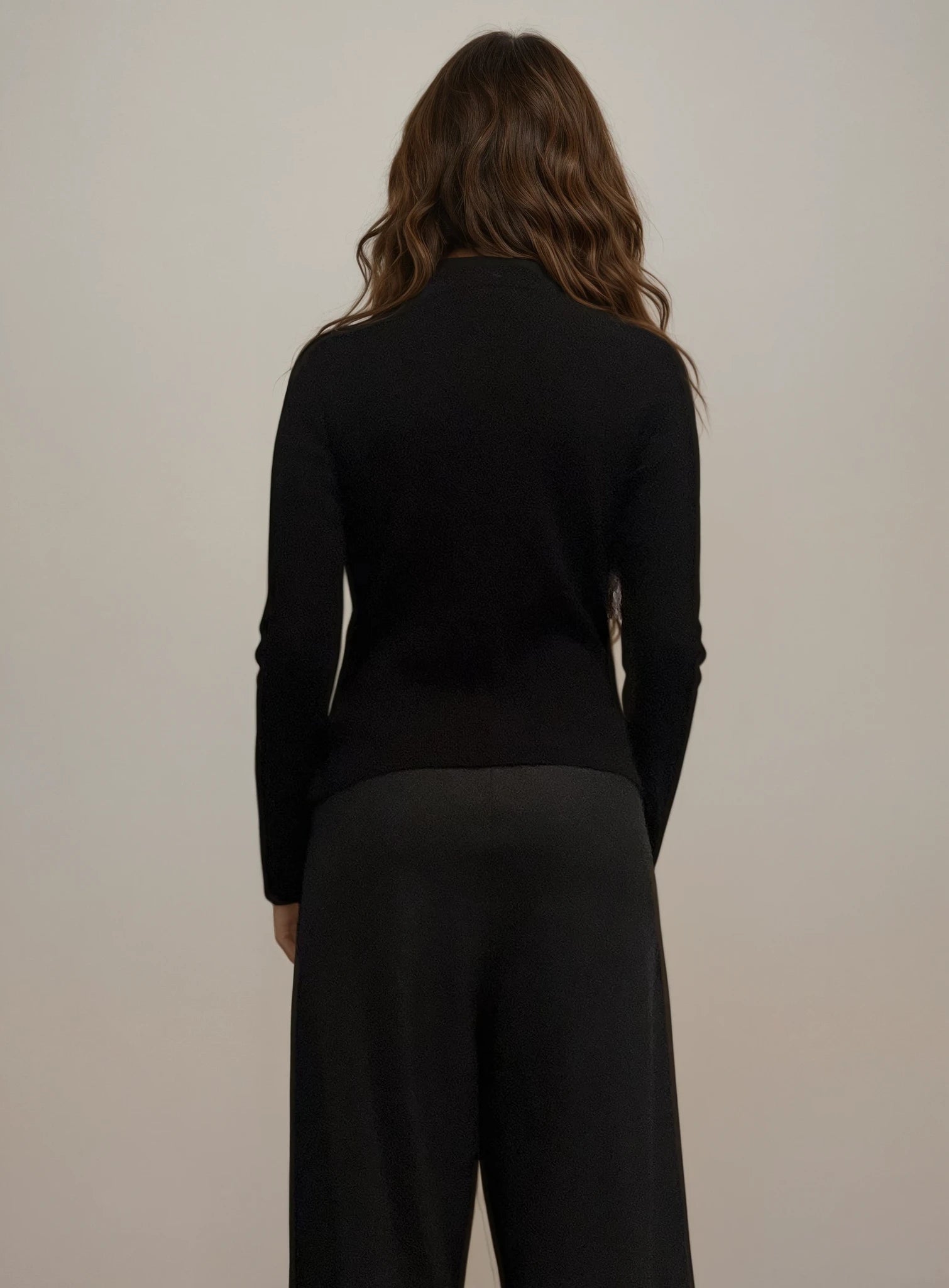 Armani Black Collared Cutout Sweater Top