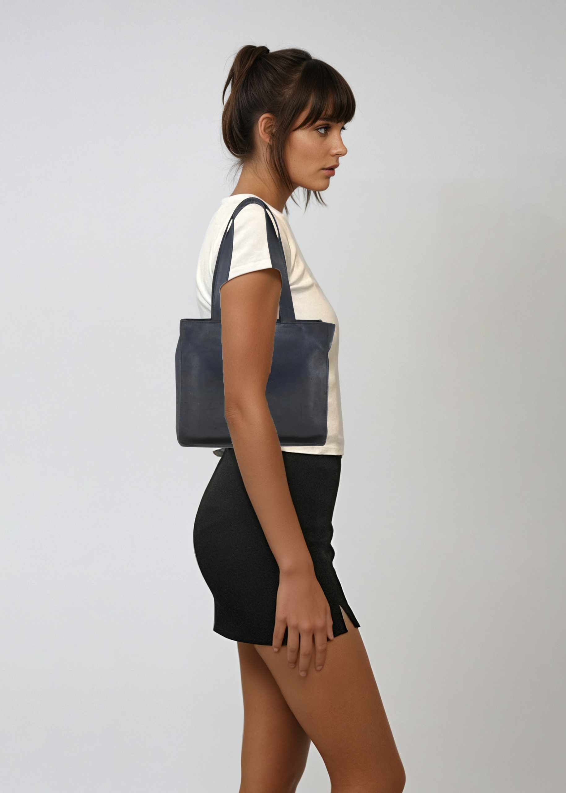 Chanel Black Leather Camelia Tote