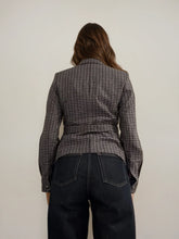 Load image into Gallery viewer, Armani Grey and Blue Plaid Blazer
