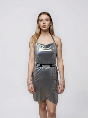 Moschino Metallic Spellout Dress
