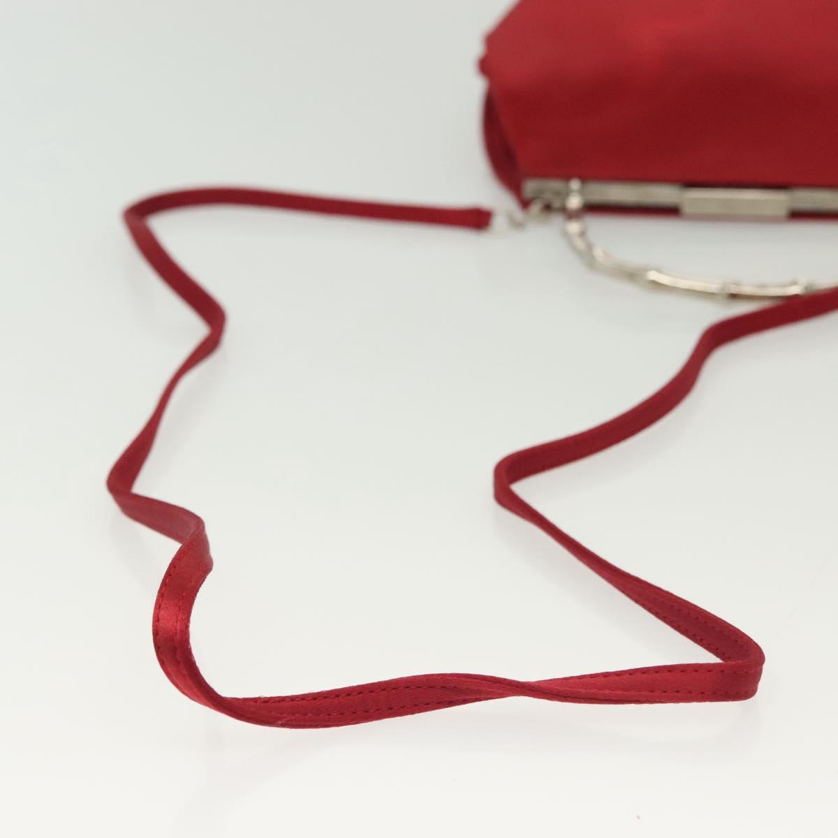 Gucci Red and Silver Bamboo Evening Bag