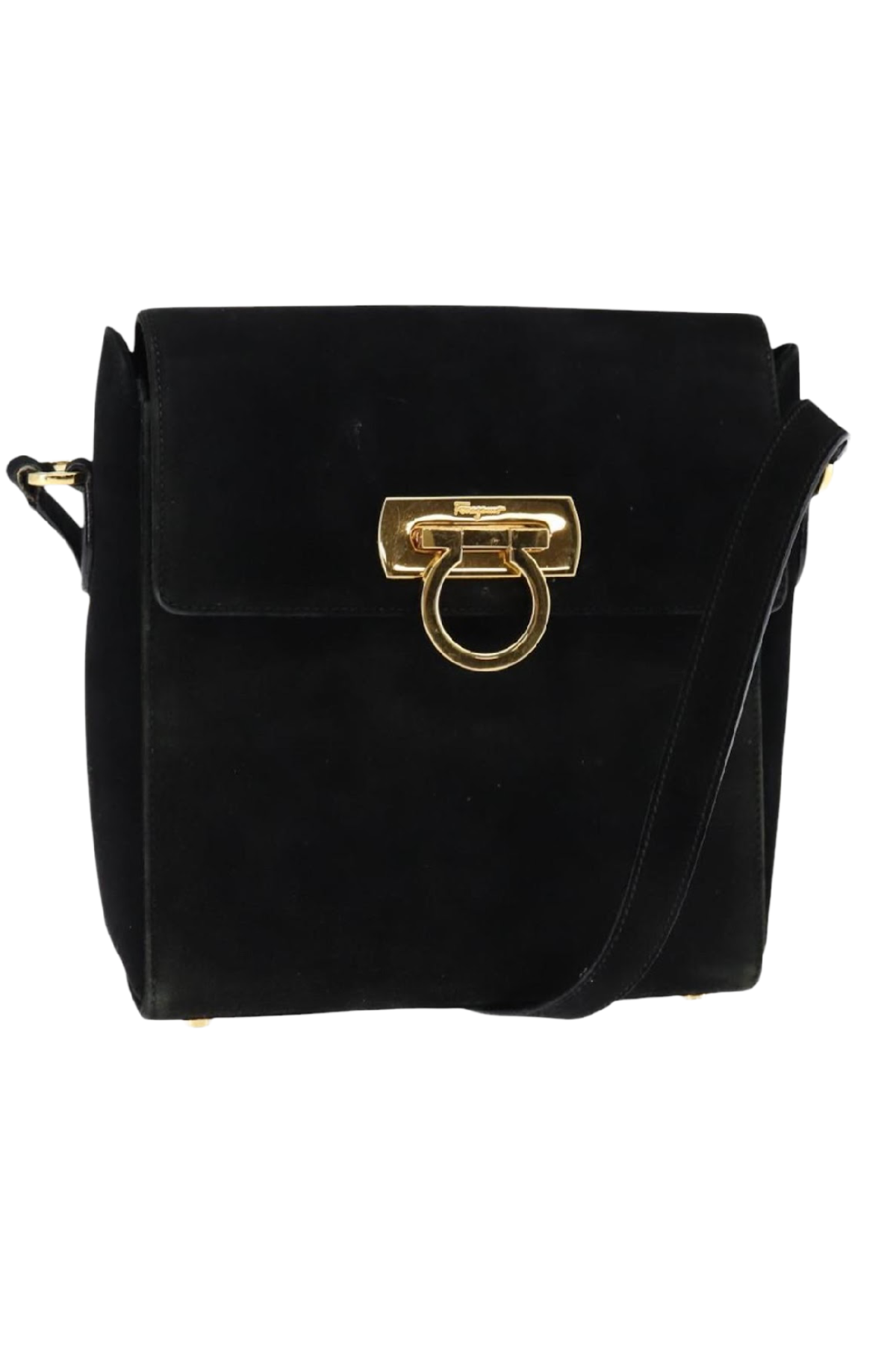 Ferragamo Black Suede Crossbody