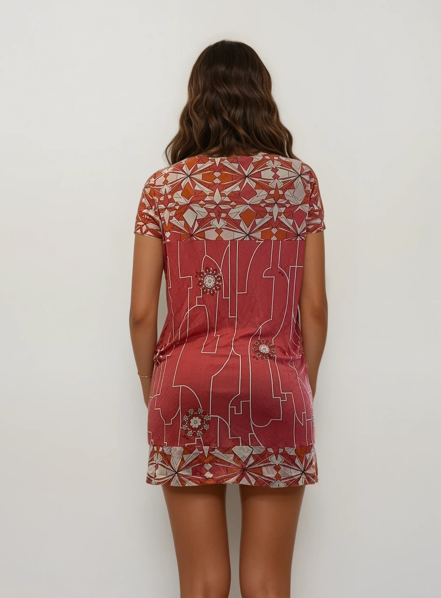 Pucci Pink and Orange Printed Mini Dress