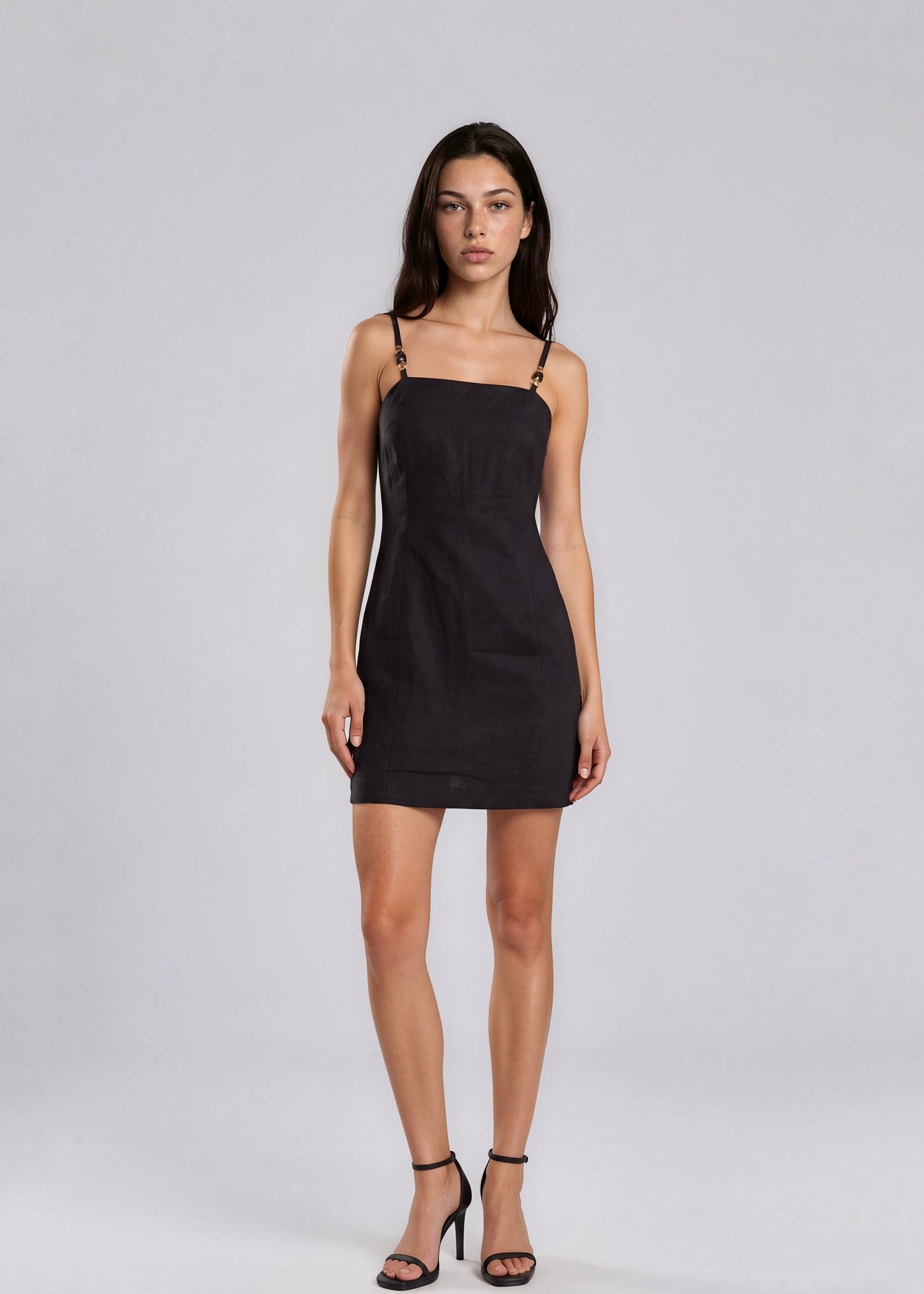 Gianfranco Ferre Black Square Neck Mini Dress