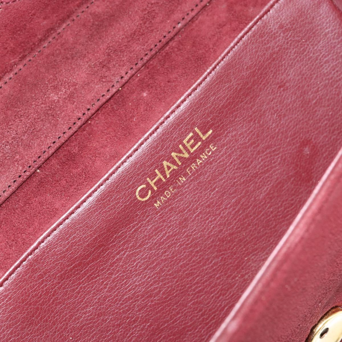Chanel Burgundy Suede Flap Bag