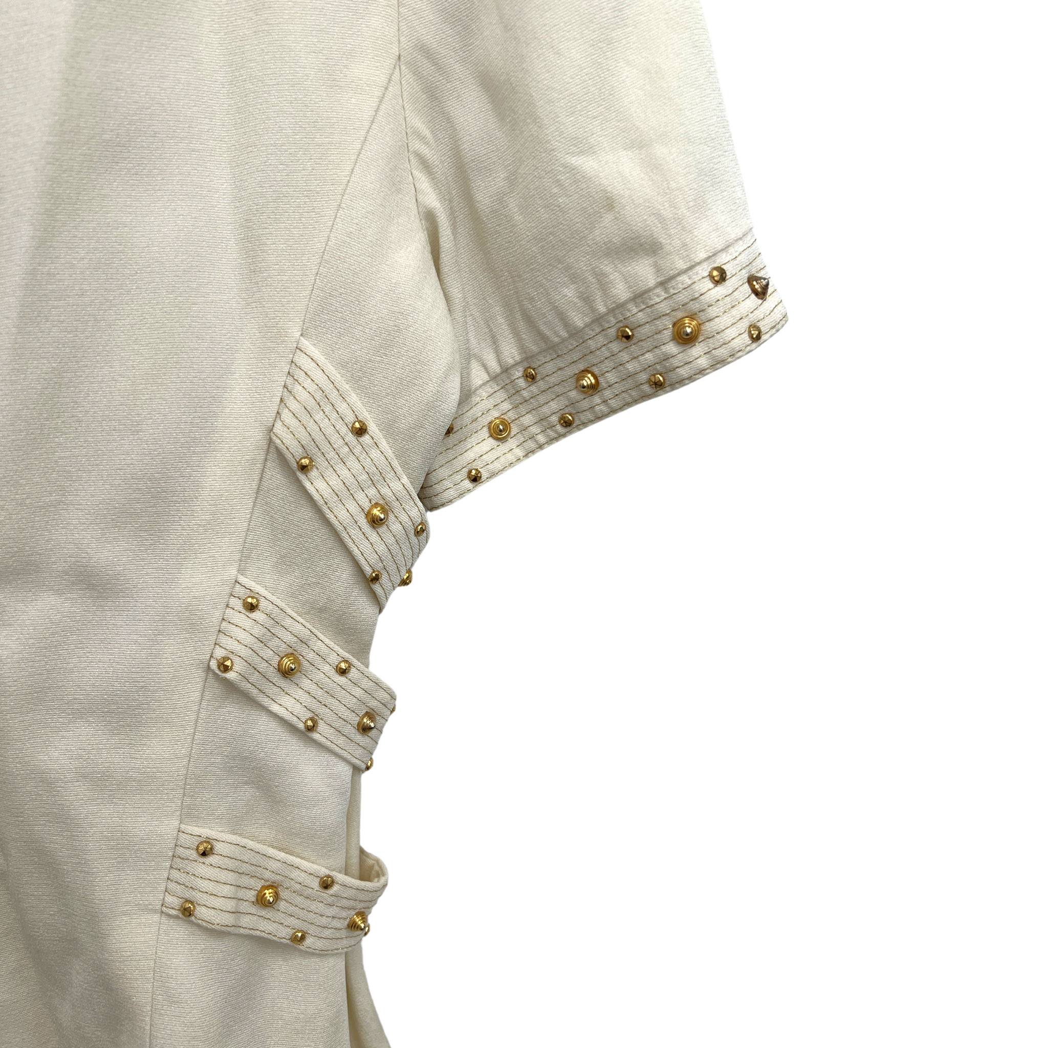 Versace Cream Button Vest