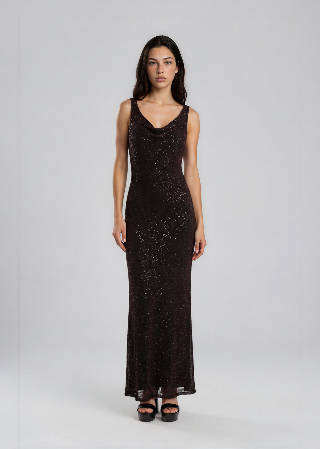 Beaded Black Gown