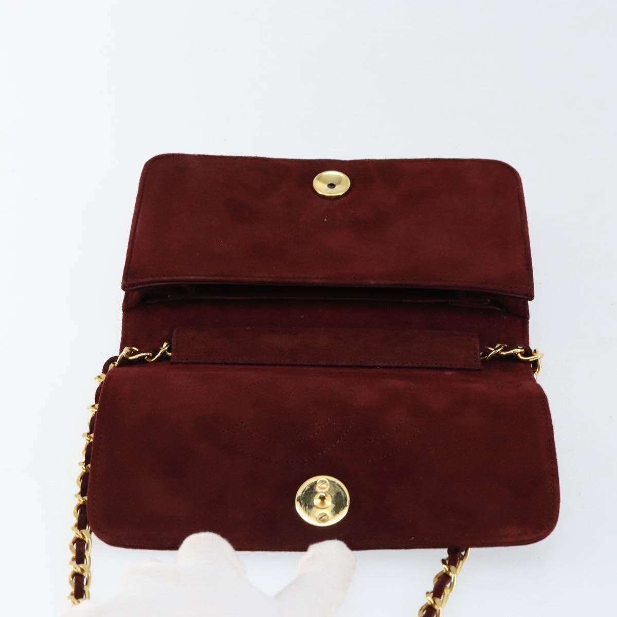 Chanel Burgundy Suede Flap Bag