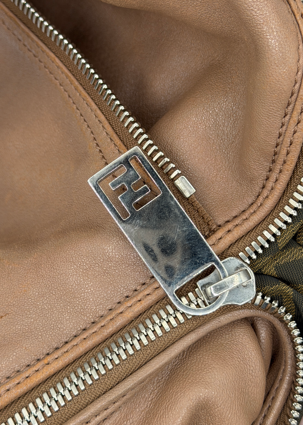 Fendi Brown Leather Shoulder Bag