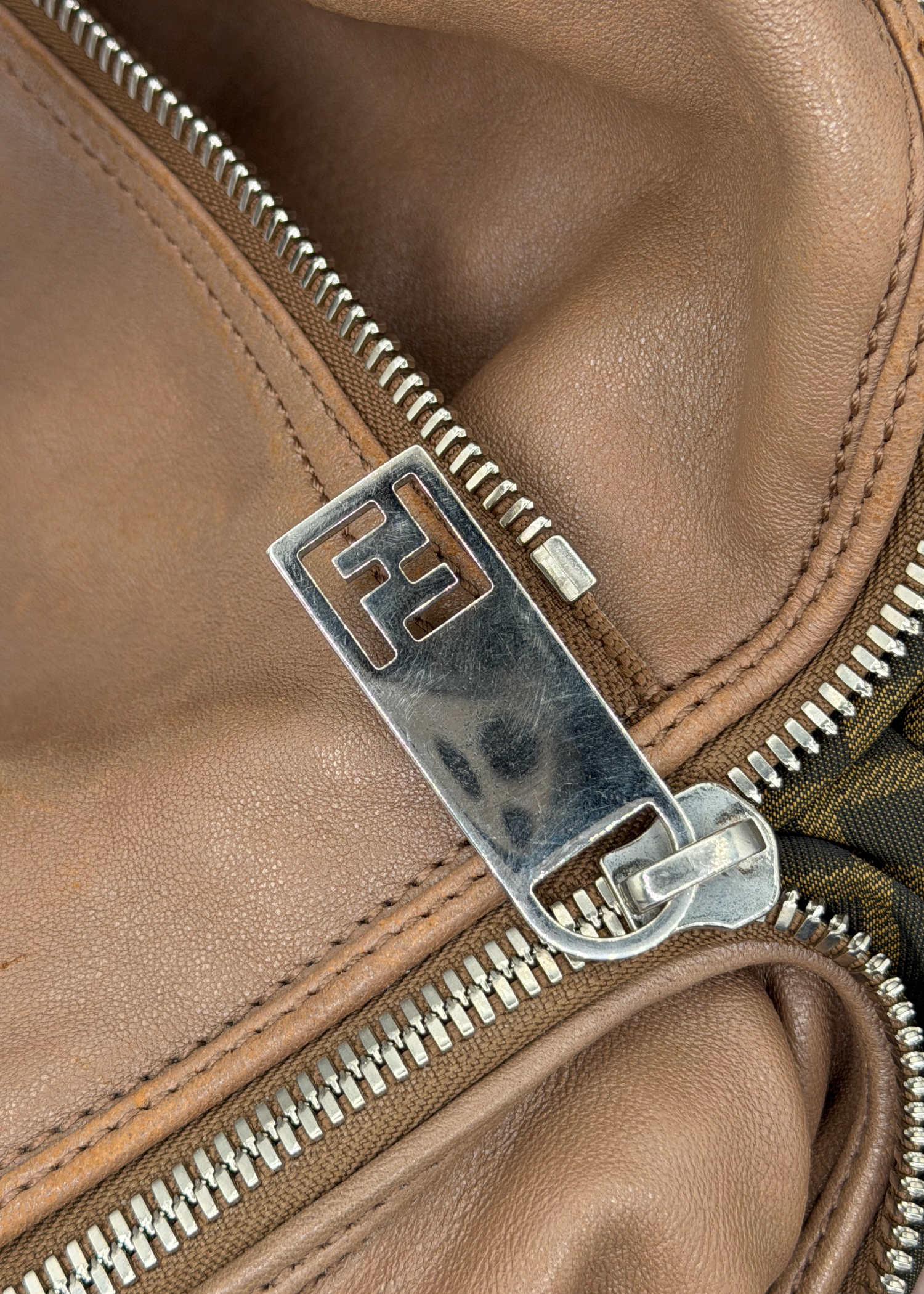 Fendi Brown Leather Shoulder Bag