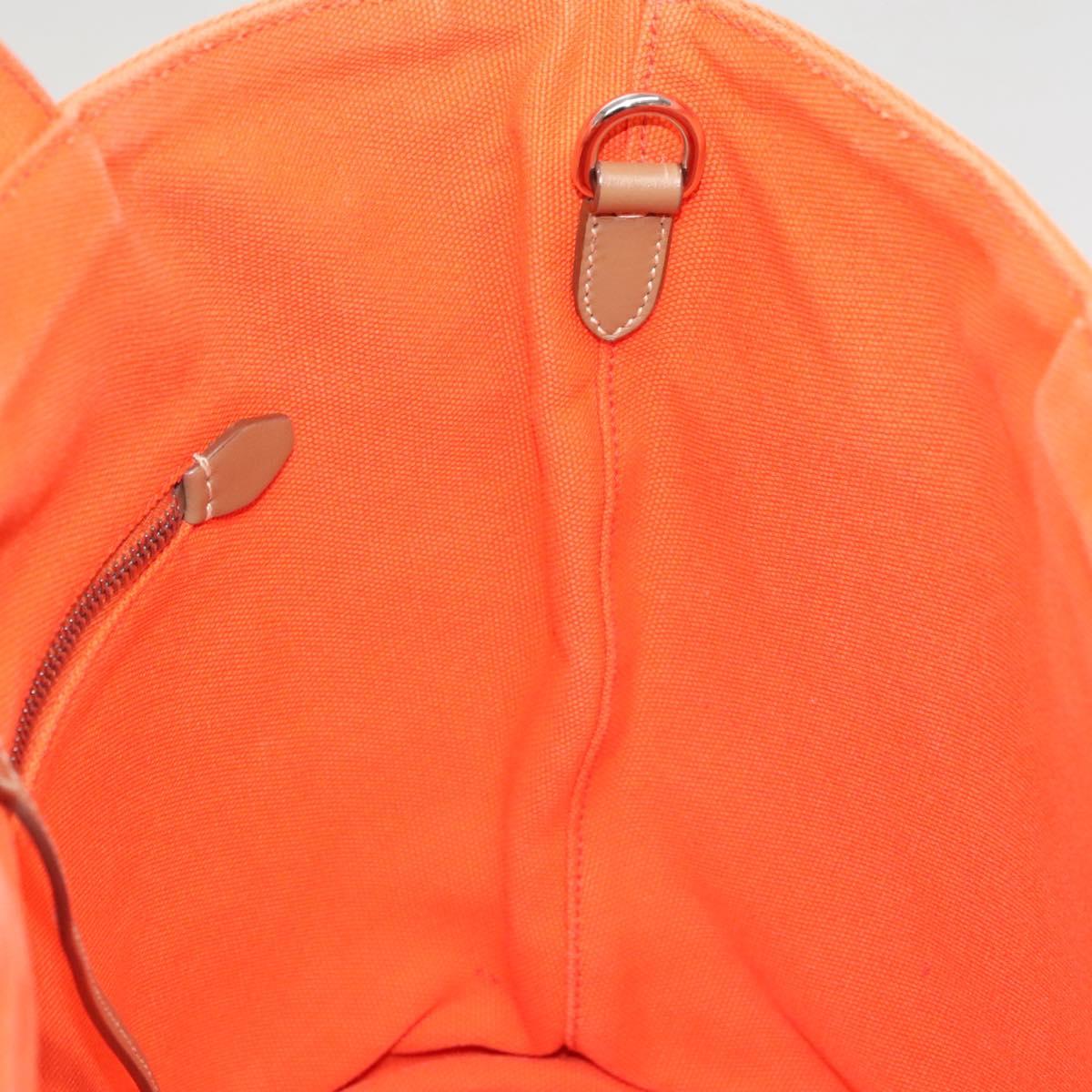 Prada Orange Canvas Tote