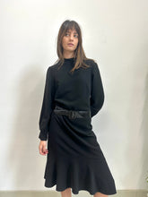 Load image into Gallery viewer, Black Belted Long Sleeve Dress
