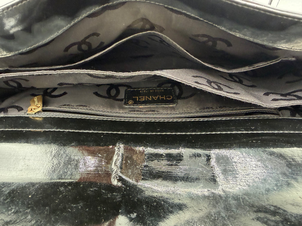 Chanel Black Patent Leather Shoulder Bag