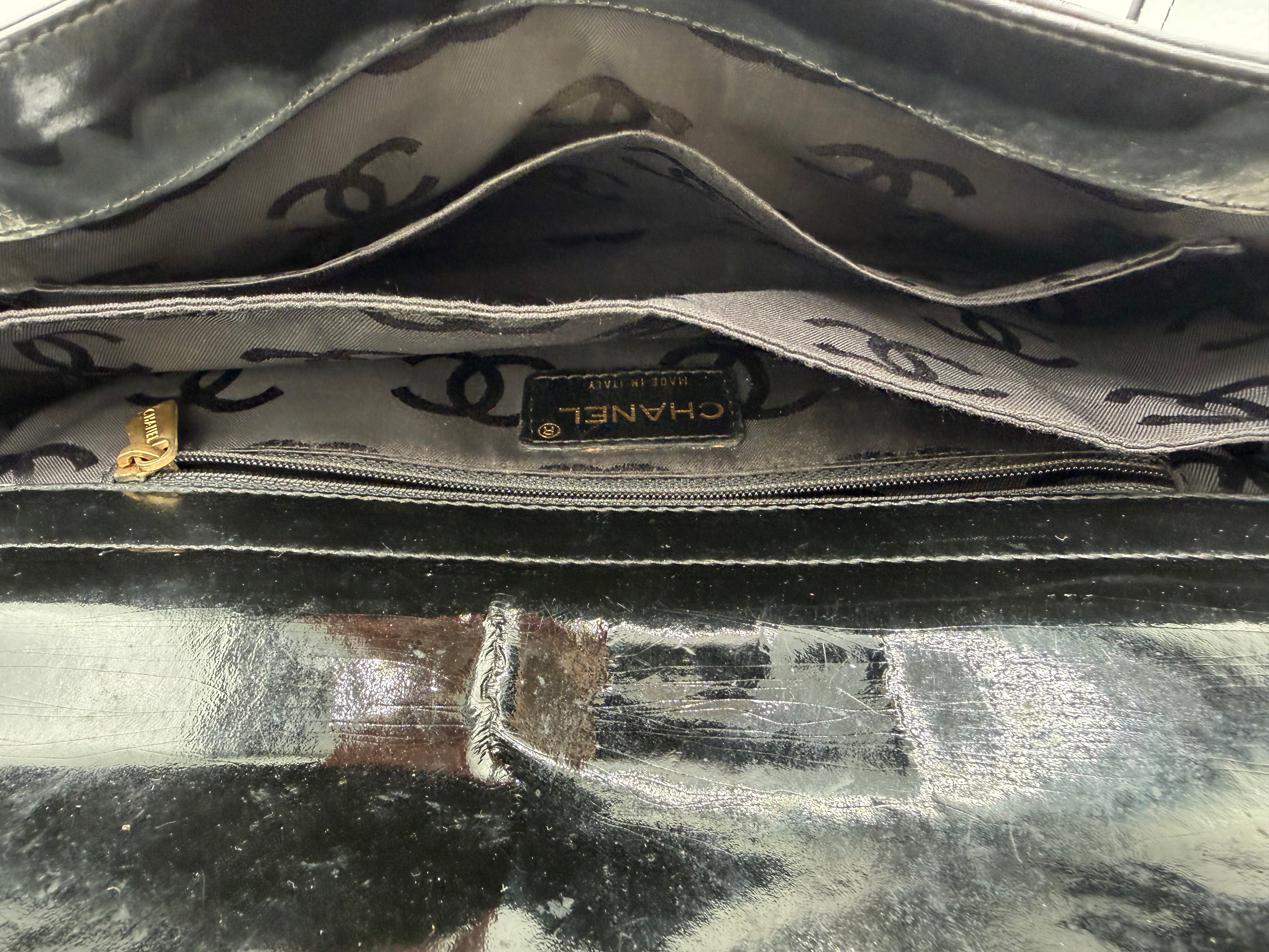 Chanel Black Patent Leather Shoulder Bag