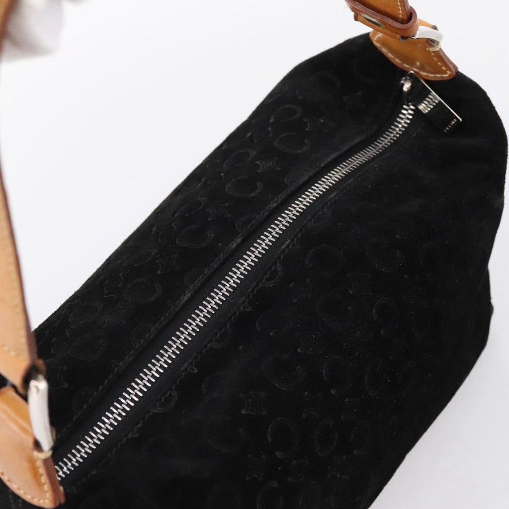 Celine Black Monogram Suede Shoulder Bag