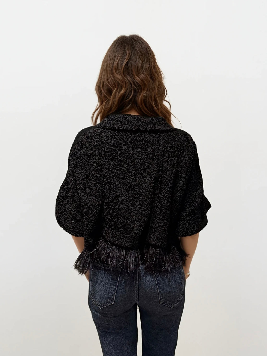 Alessandro Delliacqua Black Feather Jacket