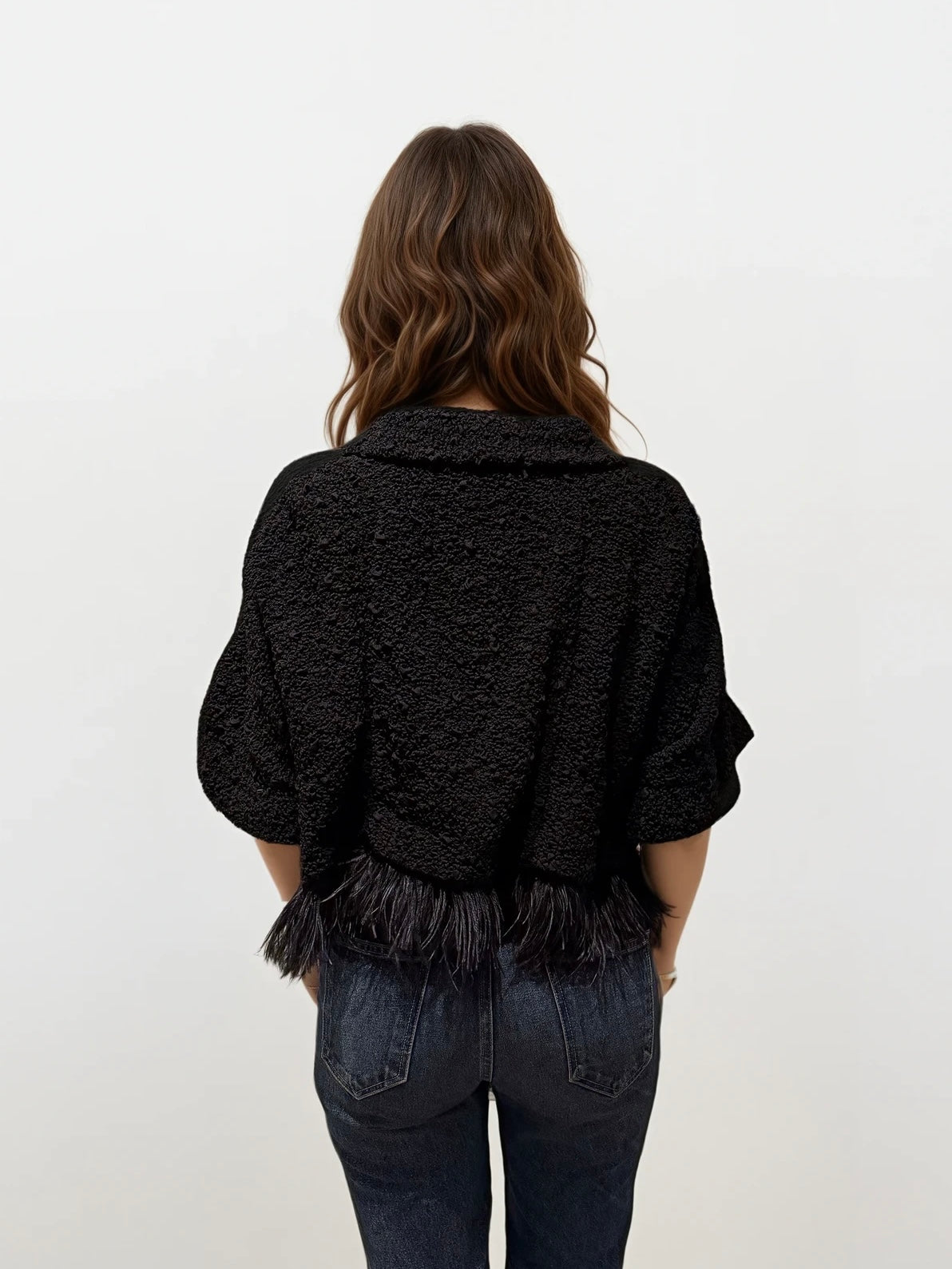 Alessandro Delliacqua Black Feather Jacket