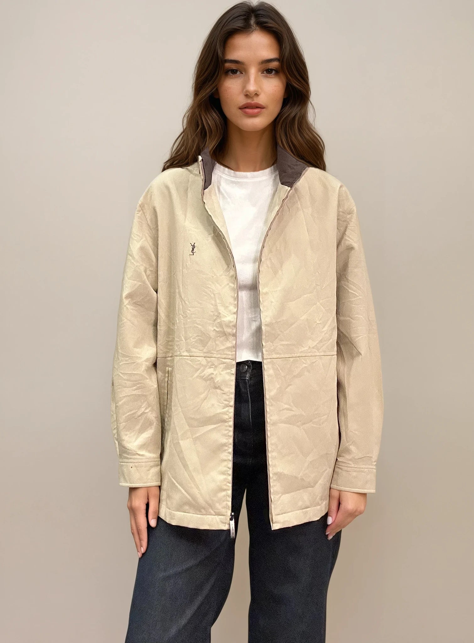 YSL Cream and Brown Bomber
