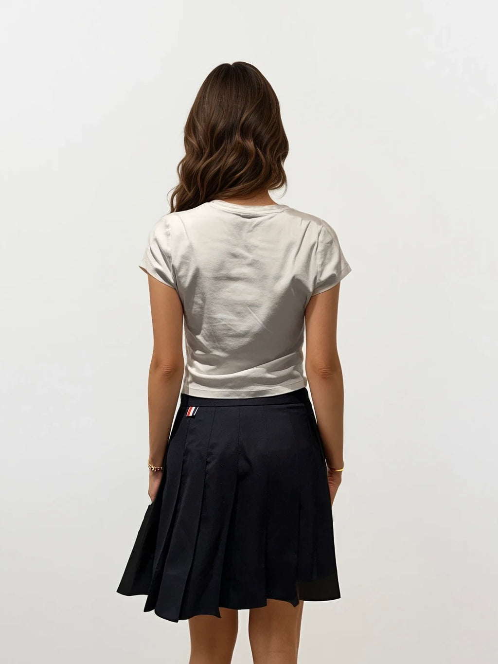 Thom Browne Black Pleated Mini Skirt