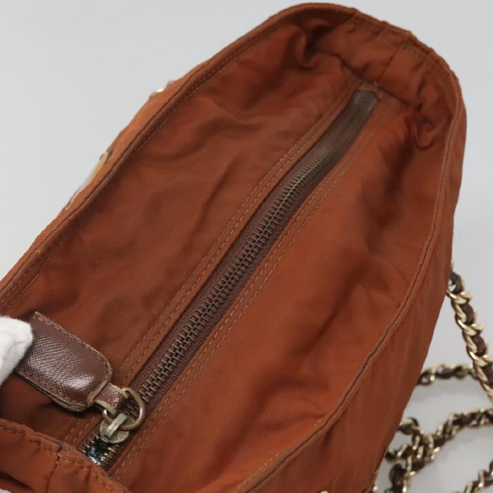 Prada Burnt Orange Chain Shoulder Bag