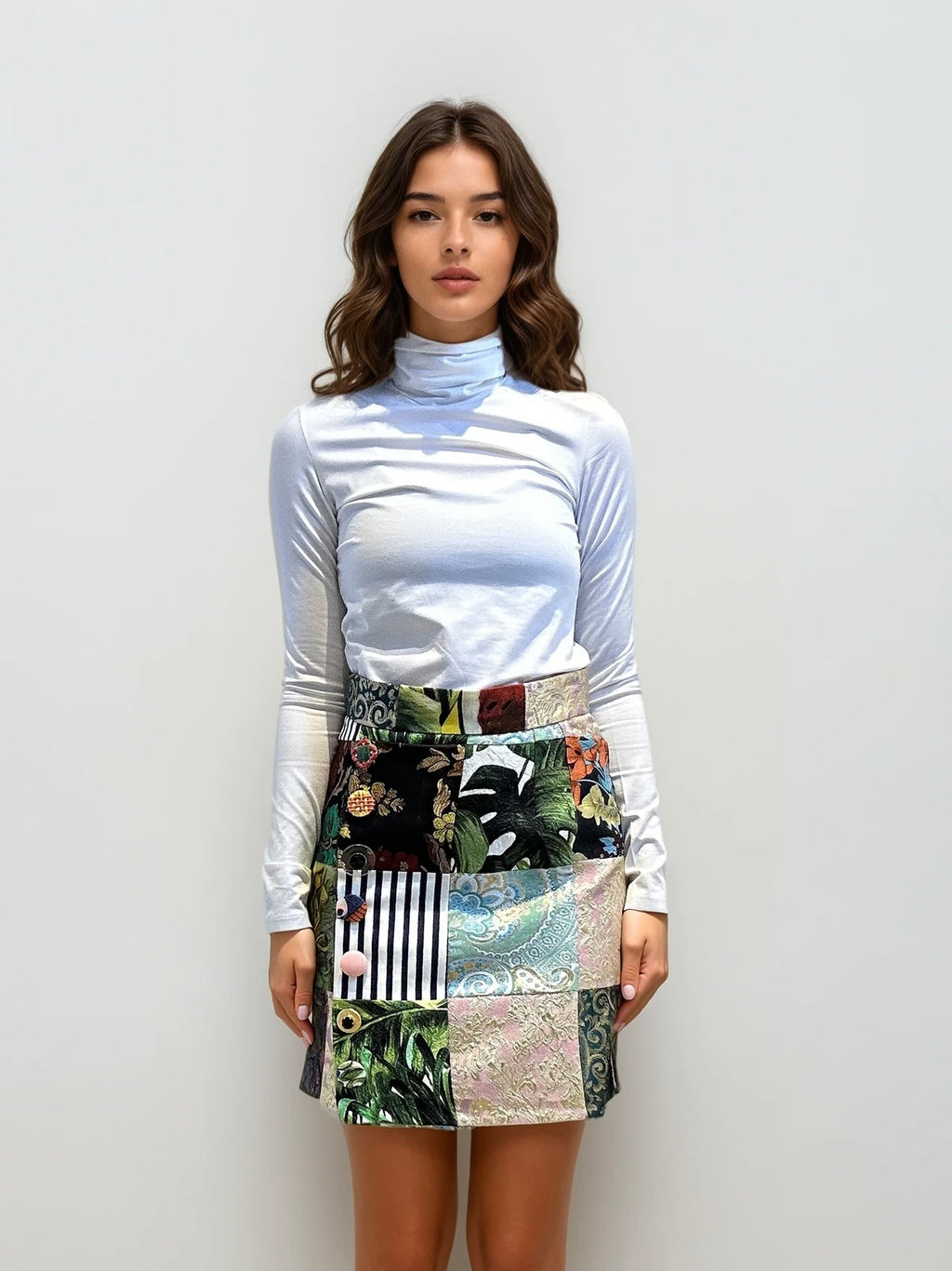 Dolce & Gabbana Colorful Printed Mini Skirt