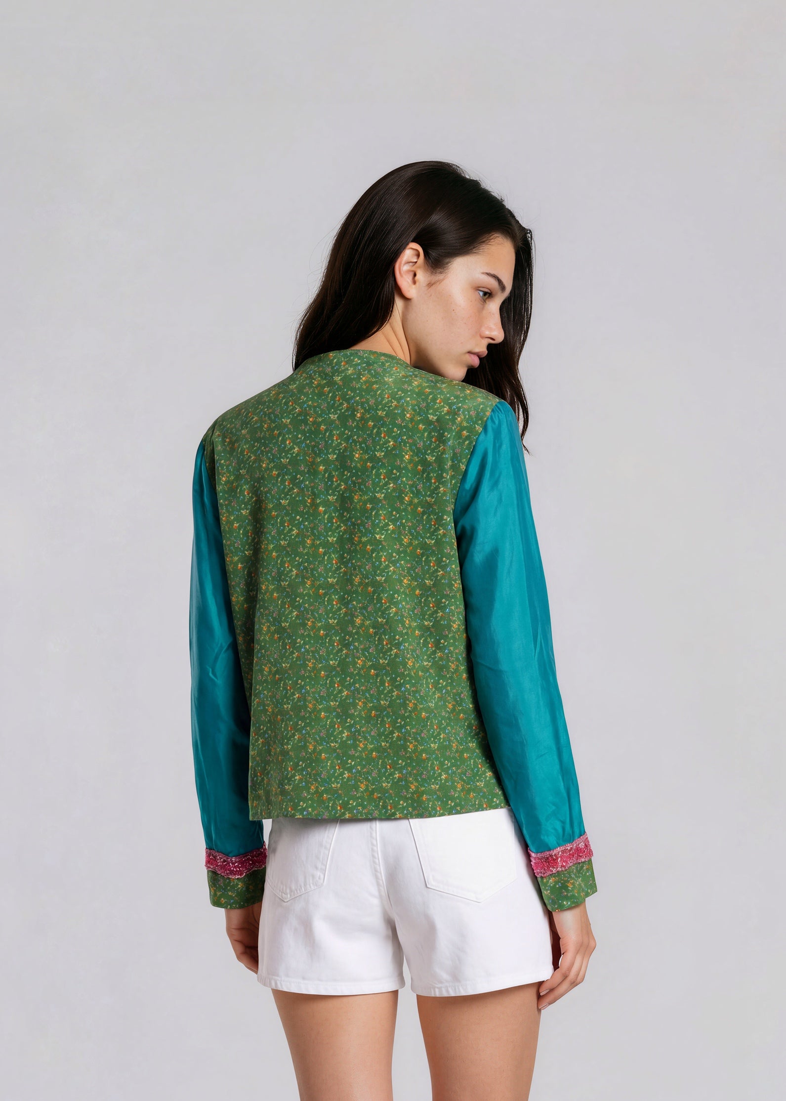 Etro Long Sleeve Blue and Green Blouse