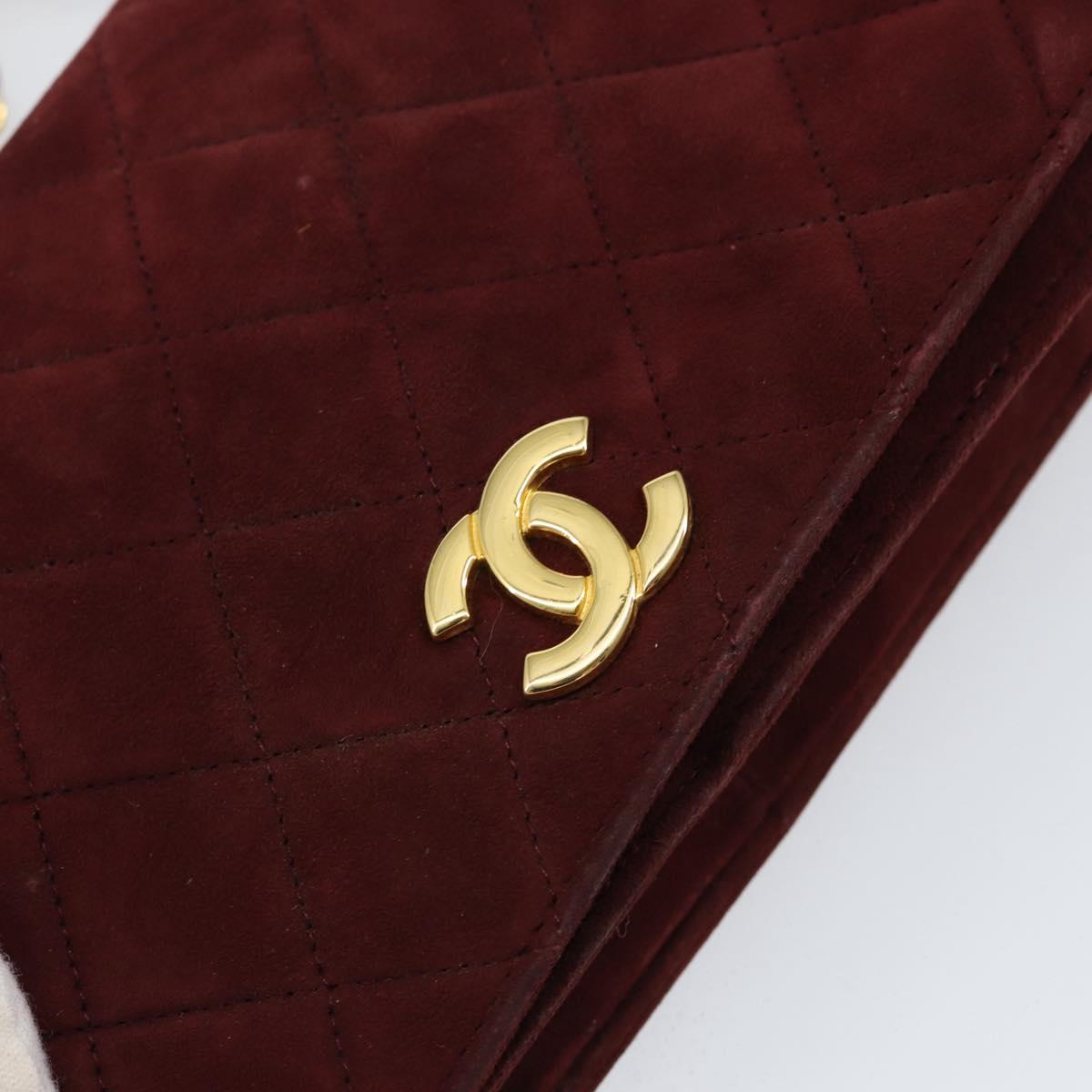 Chanel Burgundy Suede Flap Bag