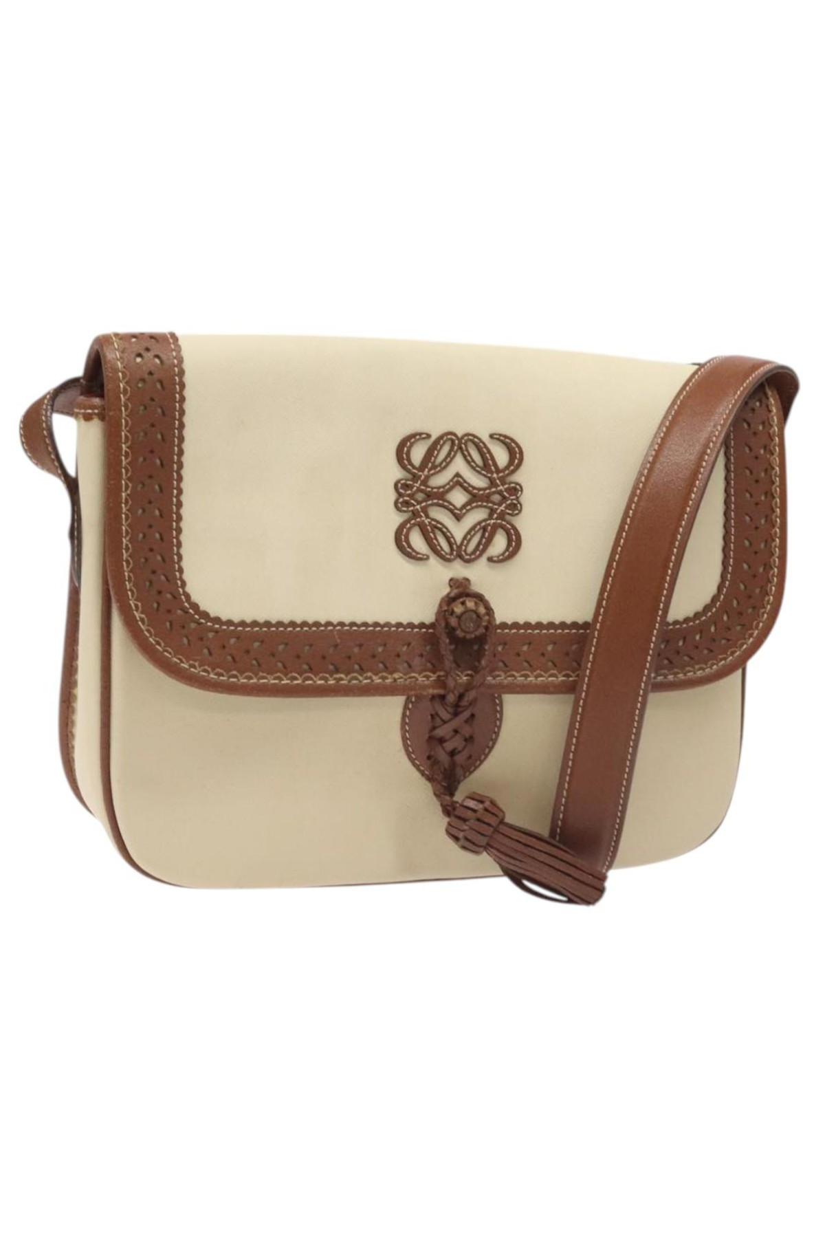 Loewe Cream and Brown Crossbody