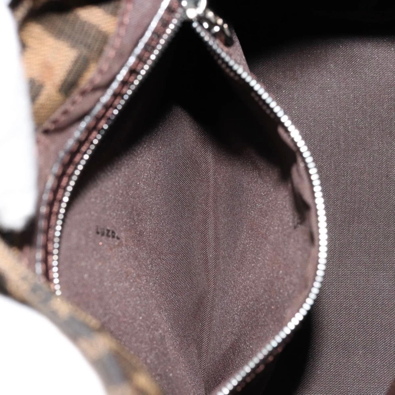 Fendi Brown Zucca Canvas Rounded Baguette