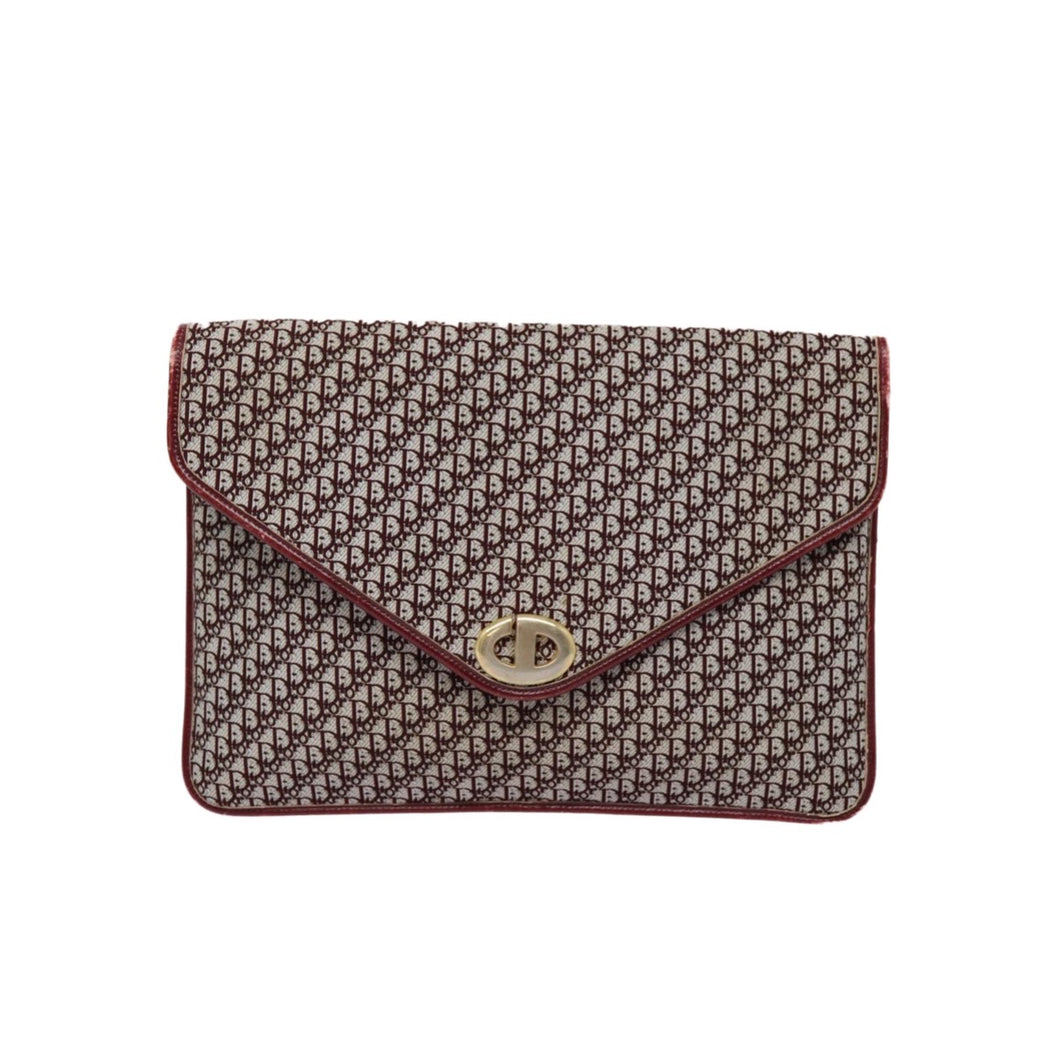 Dior Monogram Burgundy Clutch