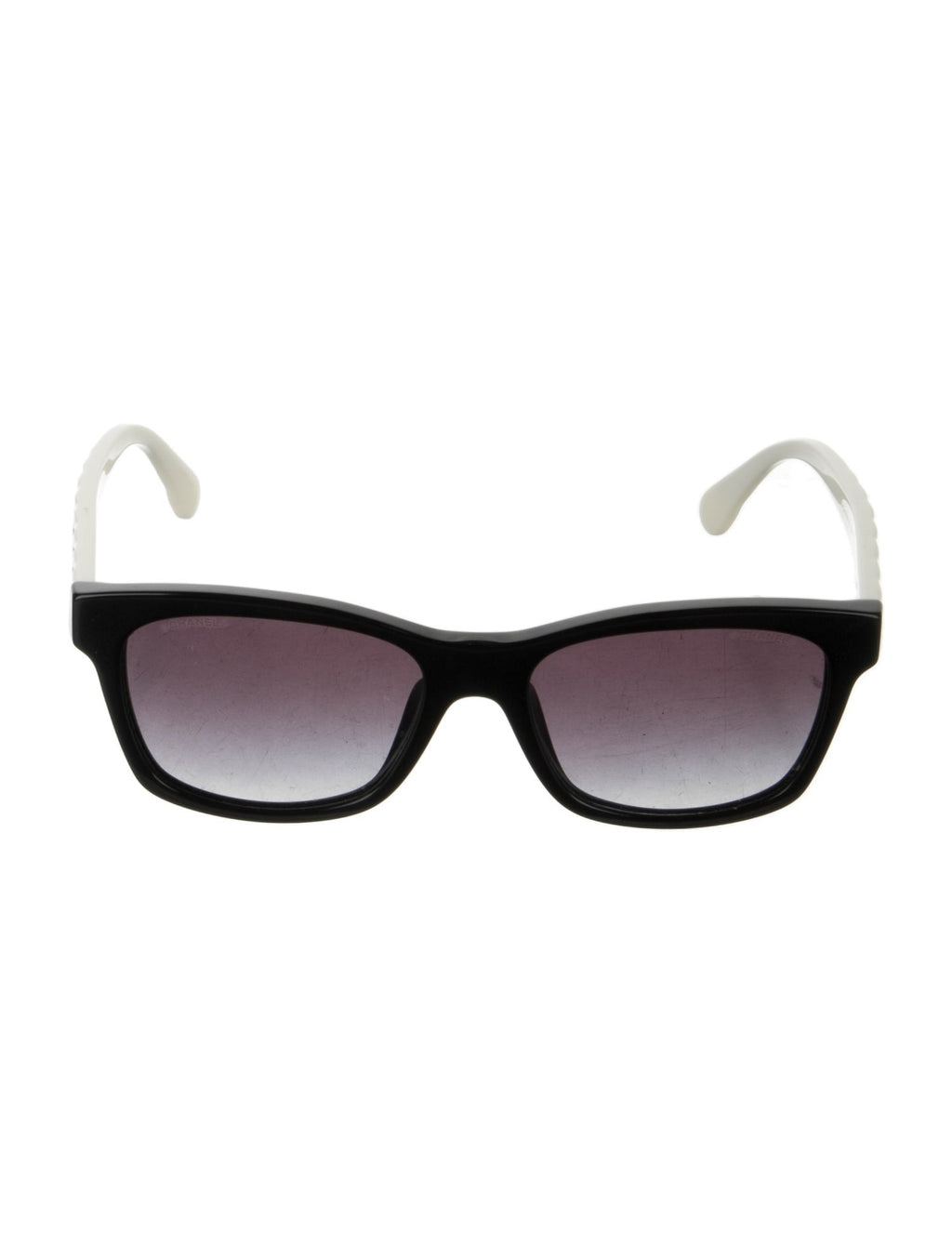 Chanel Black Quilted CC Wayfarer Sunglasses front