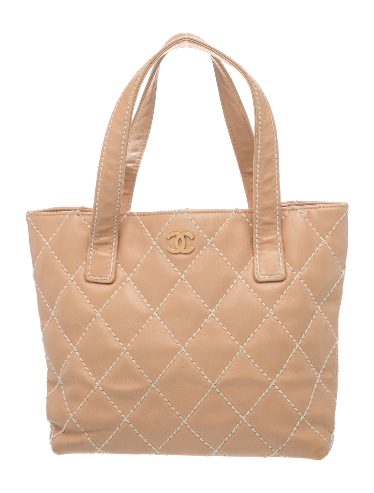 Chanel Tan Contrast Stitched Handbag