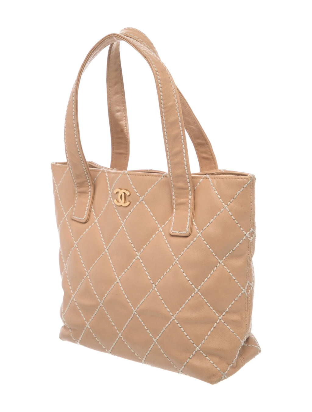 Chanel Tan Contrast Stitched Handbag