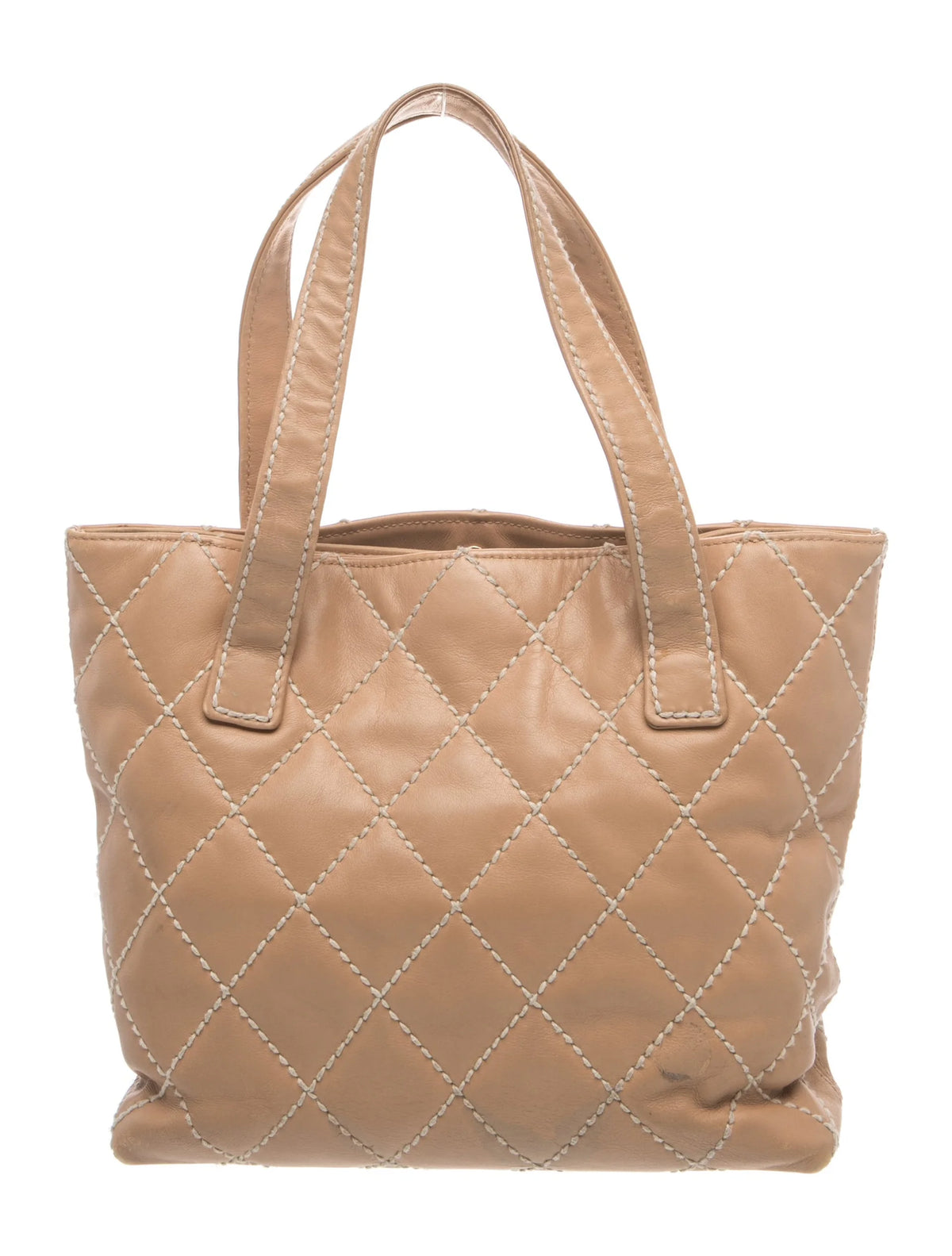 Chanel Tan Contrast Stitched Handbag