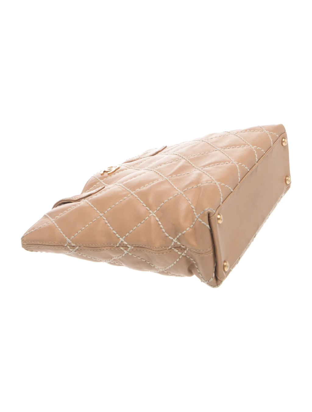 Chanel Tan Contrast Stitched Handbag