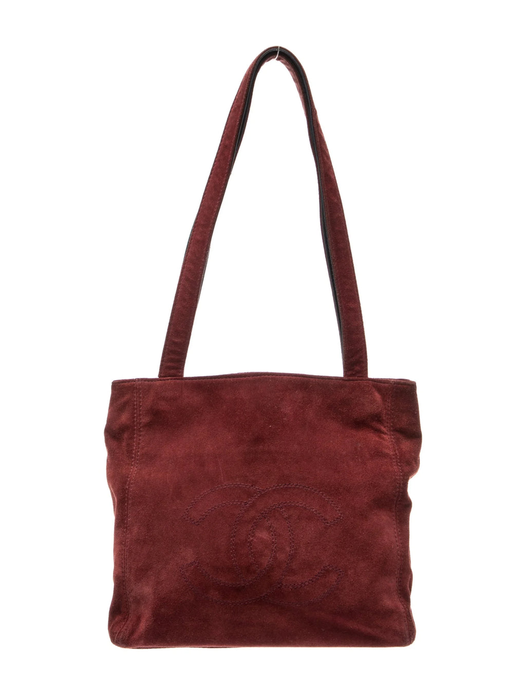 Chanel Burgundy Suede Tote
