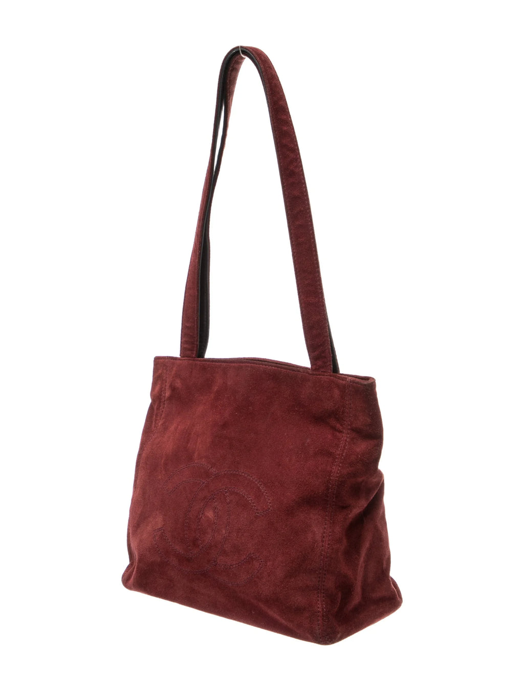 Chanel Burgundy Suede Tote