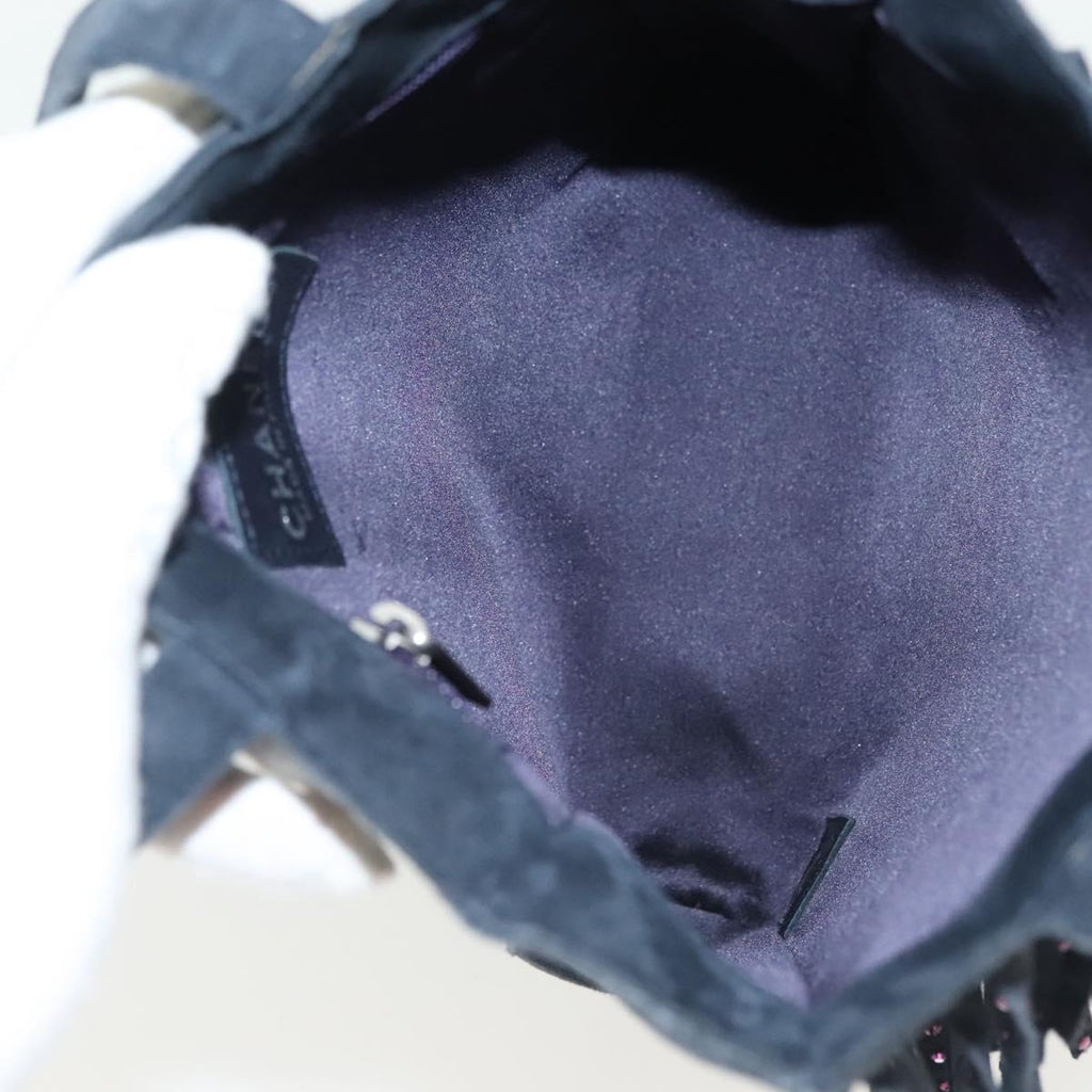 Chanel Navy Suede Fringe Tote