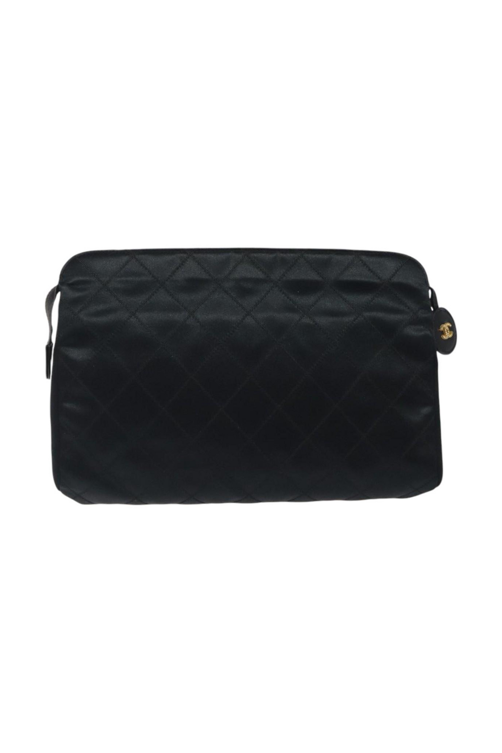 Chanel Black Satin Clutch